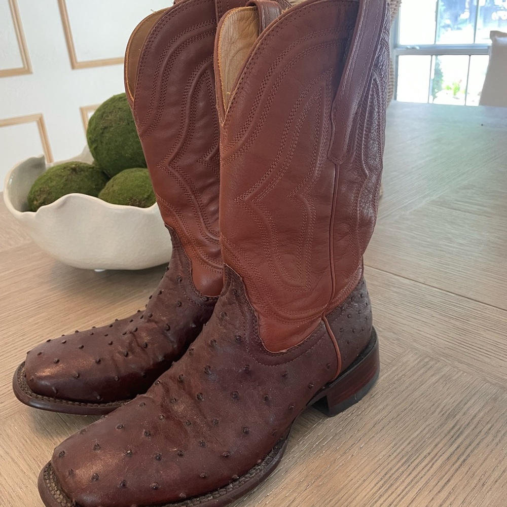 Tecovas ostrich cowboy boots men’s size 9